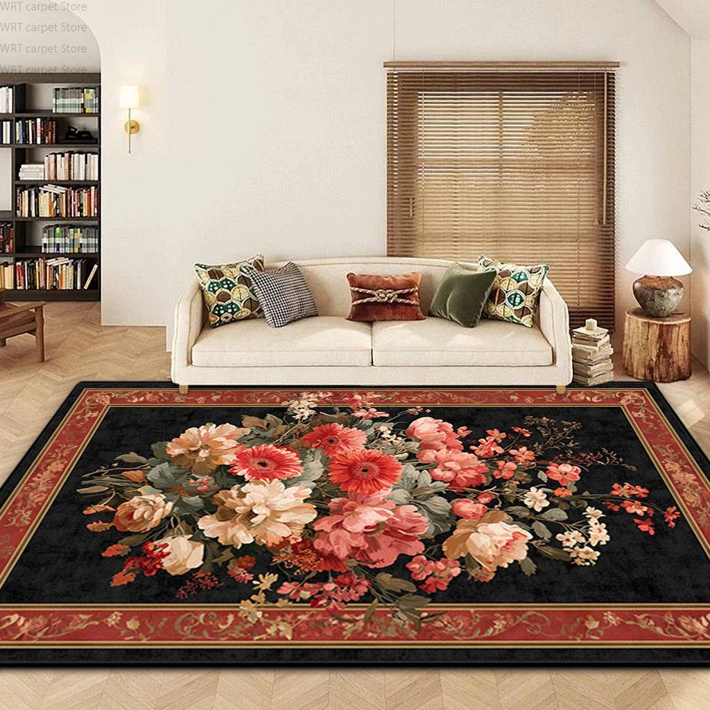 Nordic Luxury Floral Living Room Carpet Decoration Home Fluffy Washable Rug for Bedroom 200x300 Customizable Soft Floor Mats