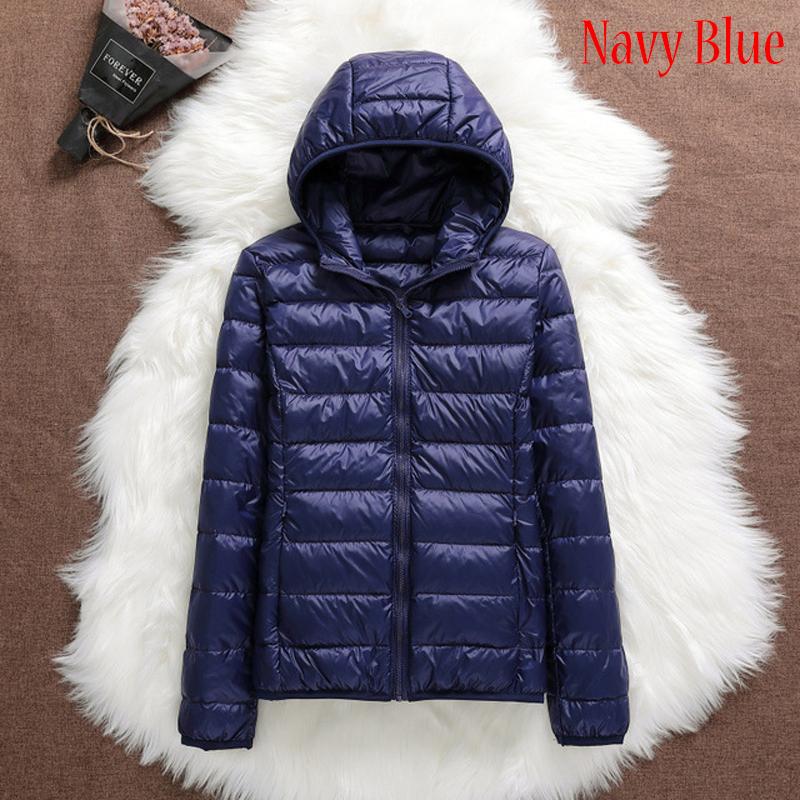 Warm Hooded Women Down Jacket Windproof Parka Coat White Duck Down Casual Autumn Winter