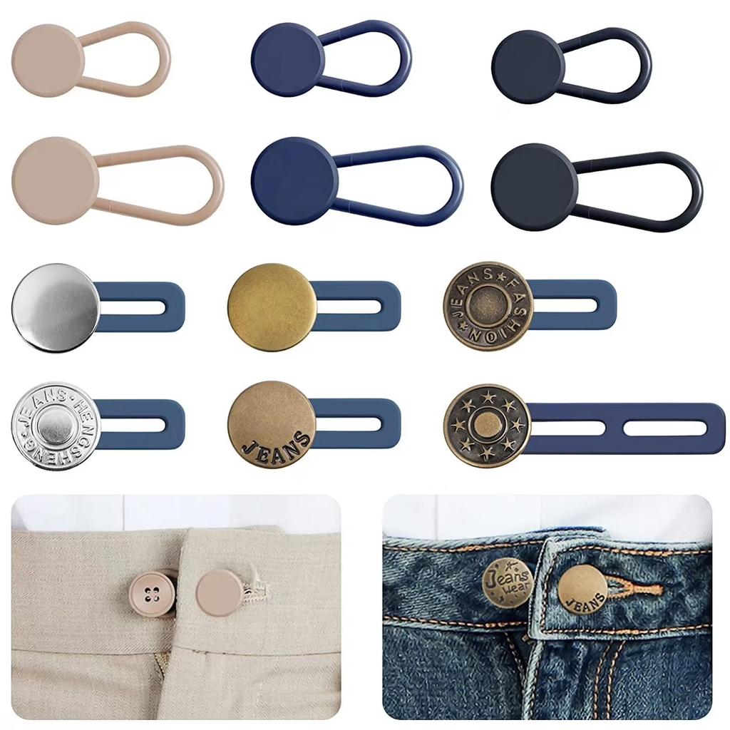 12PCS Button Extenders For Jeans Pants Button Extender Waist Extenders For Pants For Women For Men No Sewing Instant Waistband Extension