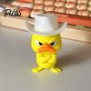 Cadeau Drôle pour Amis Canard en Colère Figurine de Bureau, Décoration de Bureau Jaune Imprimée en 3D avec Petit Chapeau de Cowboy en Résine, Petit Animal Ornement Maison