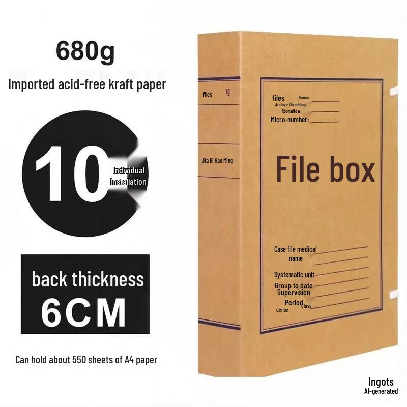 SIMAA A4 Thickened Acid-Free Kraft Paper Archive File Box