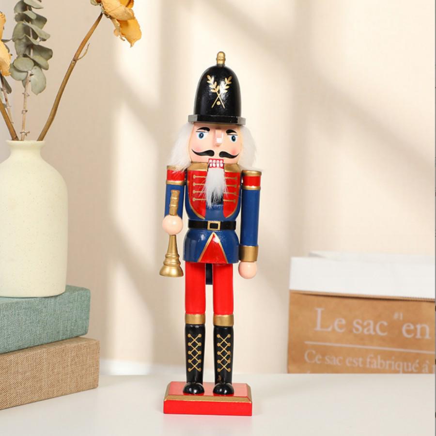 30CM Wooden Nutcracker Ornament for Christmas - Creative Home Decor