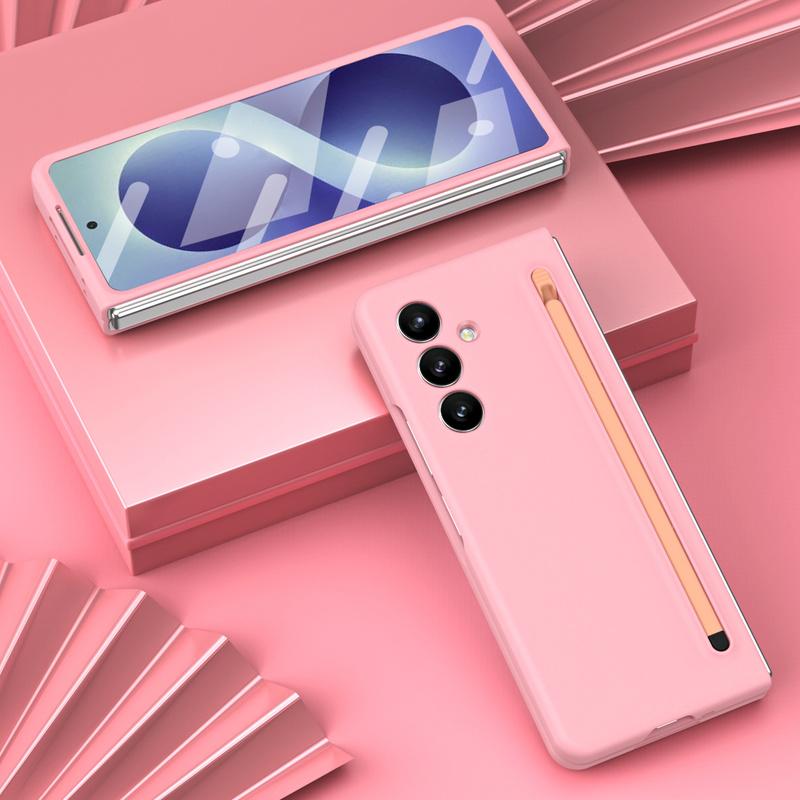 Fashion Frosted Hard PC Phone Case for Samsung Galaxy Z Fold 8 Ultra 7 6 5 4 3 5G with Glass Screen Film Pen Slot