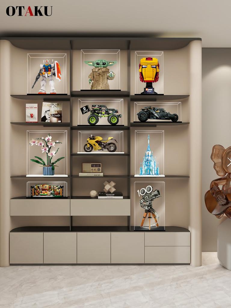 Acrylic display case Clear case for action collection display dustproof pedestal Inner dimensions Width 35 x Depth 35 x Height 35 cm - figures, &