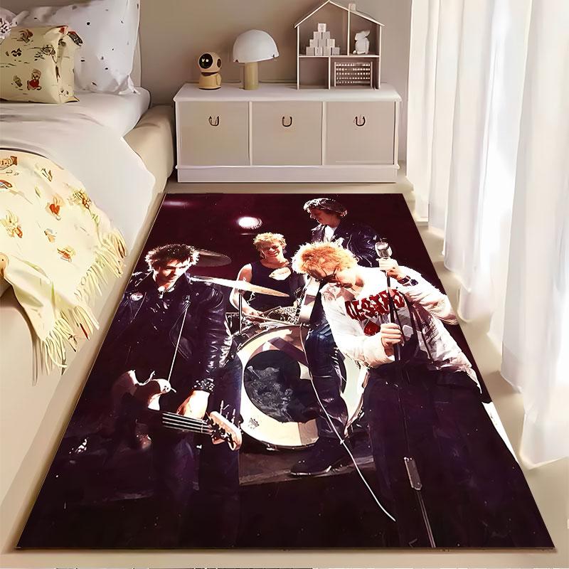 Retro Punk Band Performance Carpet suitable as a non-slip mat for the living room or bedroom sofa