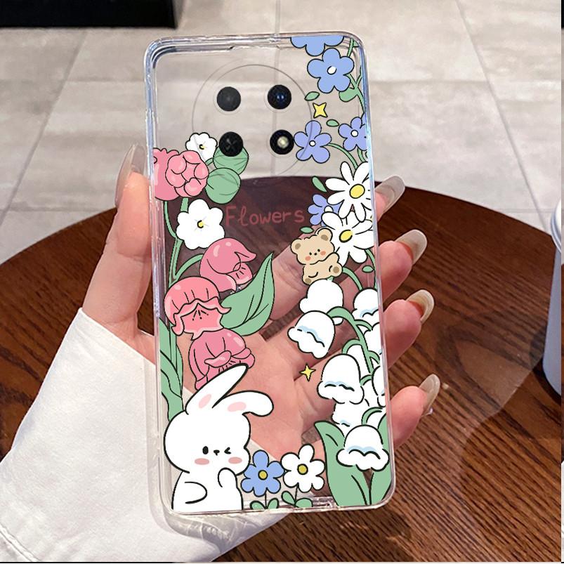 Back Cover For Huawei Nova Y91 14i 13i 12i Phone Case Luxury Cute Love Heart Rabbit Funny Pattern Clear Soft Silicone TPU Casing