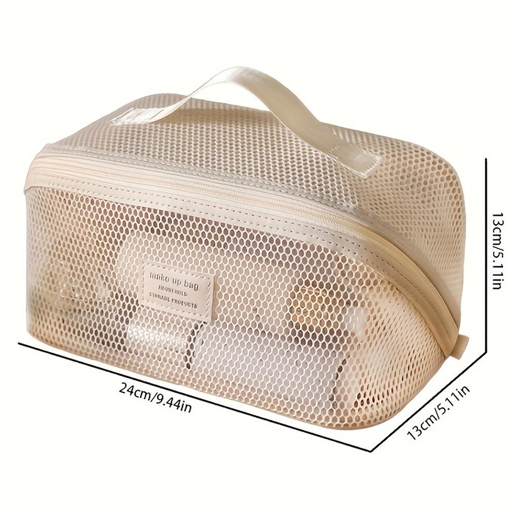 Luxurious Cross-Border Mesh Cosmetic Bag: Spacious, Portable, Compartmentalized Toiletry Organizer