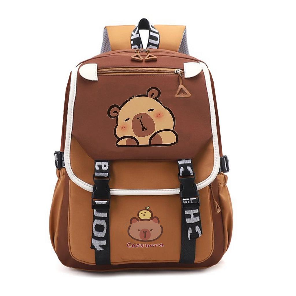 2025 New Kapibara Children's School Bag Men's and Women's Light Capybara Large Capacity Ridge Backpack