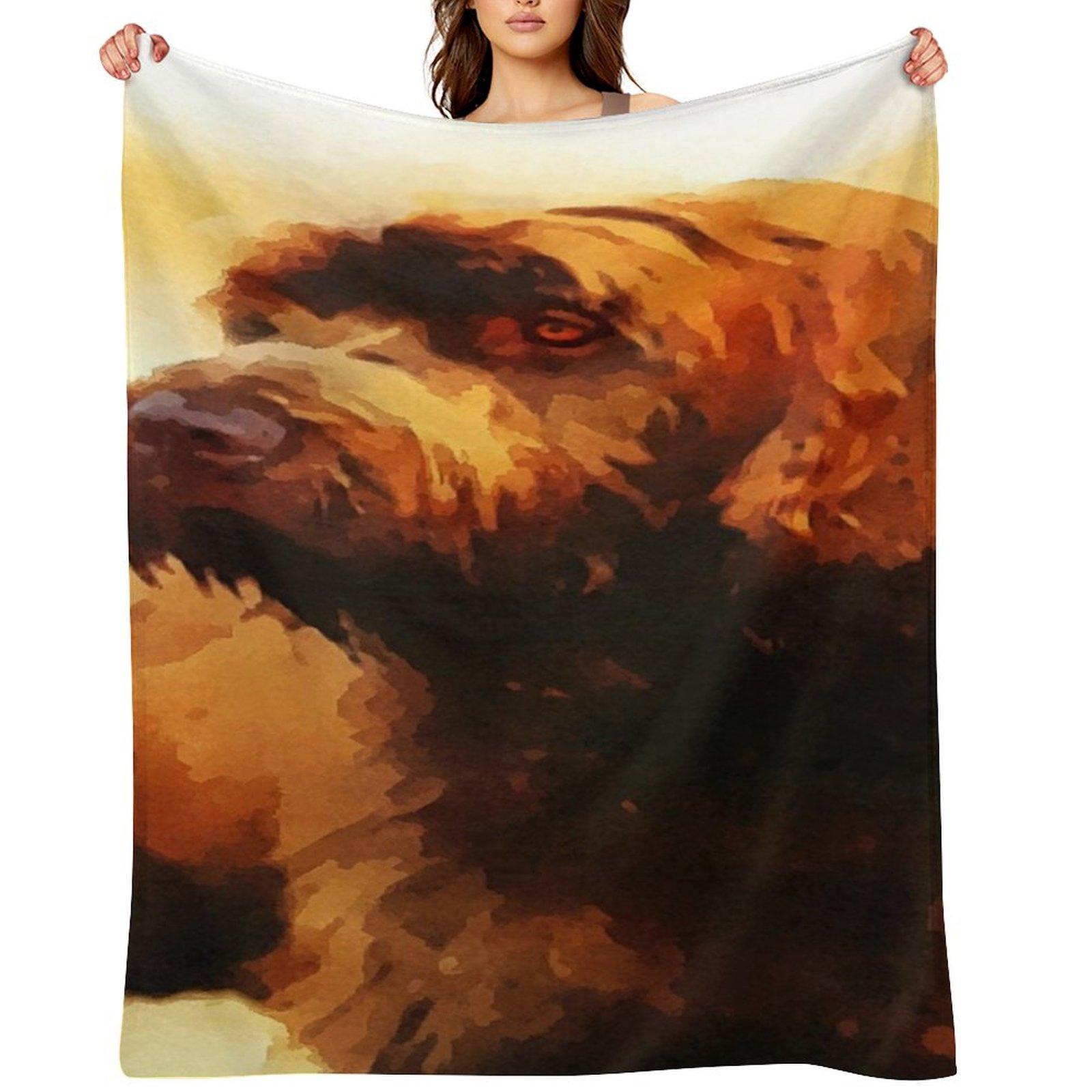Bearded Dog Pudelpointer Throw Blanket sofa bed Sofas cosplay anime Thermal Blankets 30x40in