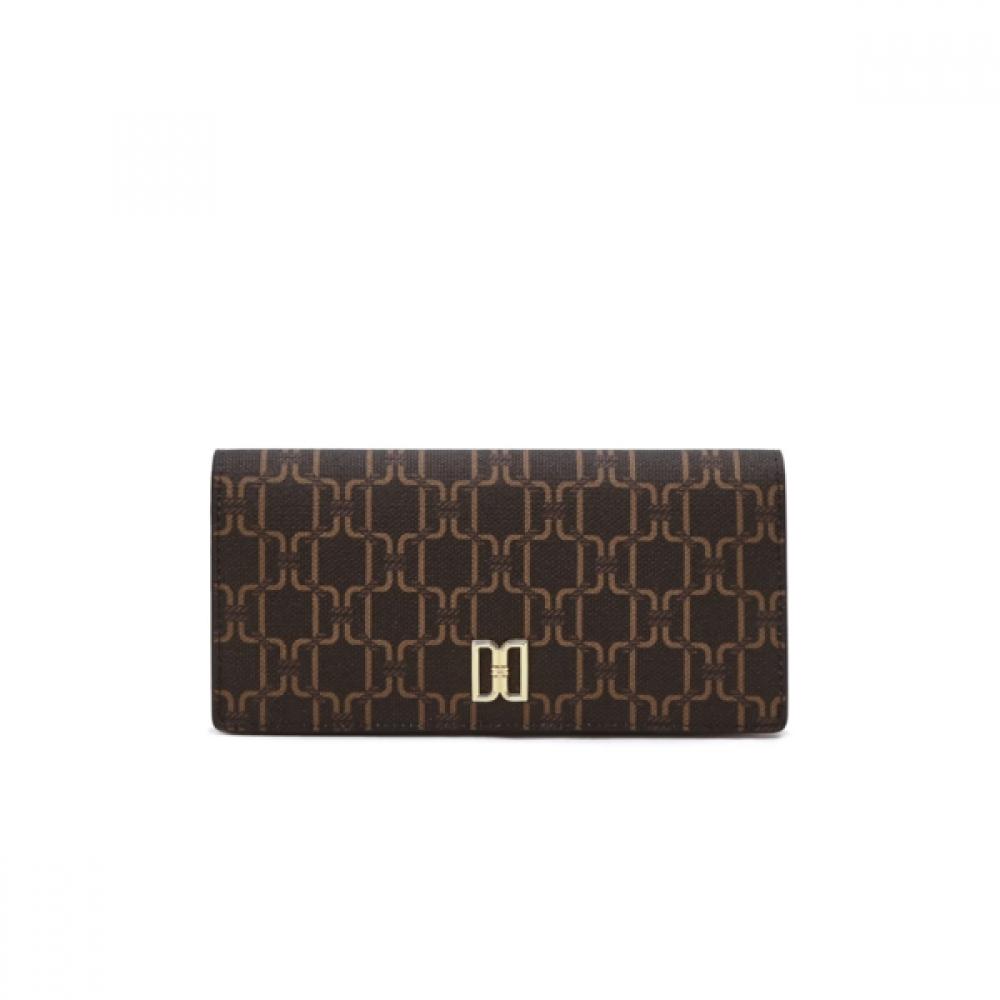 Daks Brown Logo Pattern Leather Long Wallet Dcwa6e717w2