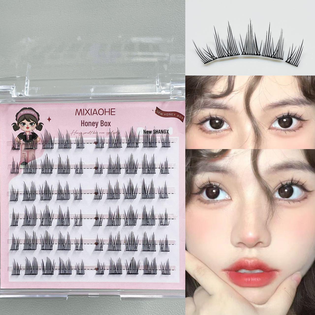 

Glue-Free Clear Starry Eyelashes with Ultra-Fine Band - Daily Wear & Lively Look, Perfect for Mother s Day & On-Camera Moments