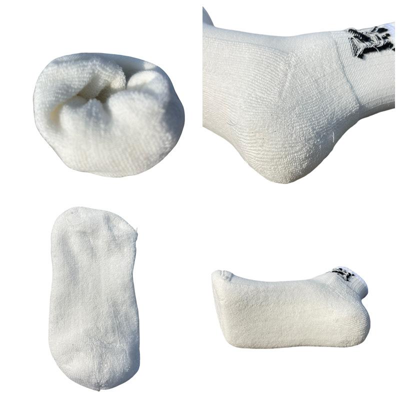 5 Pairs of Sports Socks Men's Models Professional Running Autumn and Winter Thickening Sweat Anti-odour Socks Cotton Basketball Letters Short Socks