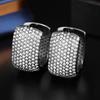 Cao Shi Women’s Full Diamond Square Earrings - Shiny, Chic and Versatile