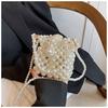 Crossbody Pearl Woven Bag Suitable For Girls Handmade Bead Bag For Daily Outfit