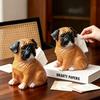 Adorable Pug Dog Resin Figurine Tissue Holder Charming Pet Statue for Living Room Bedroom Countertop Home Decor Ornament