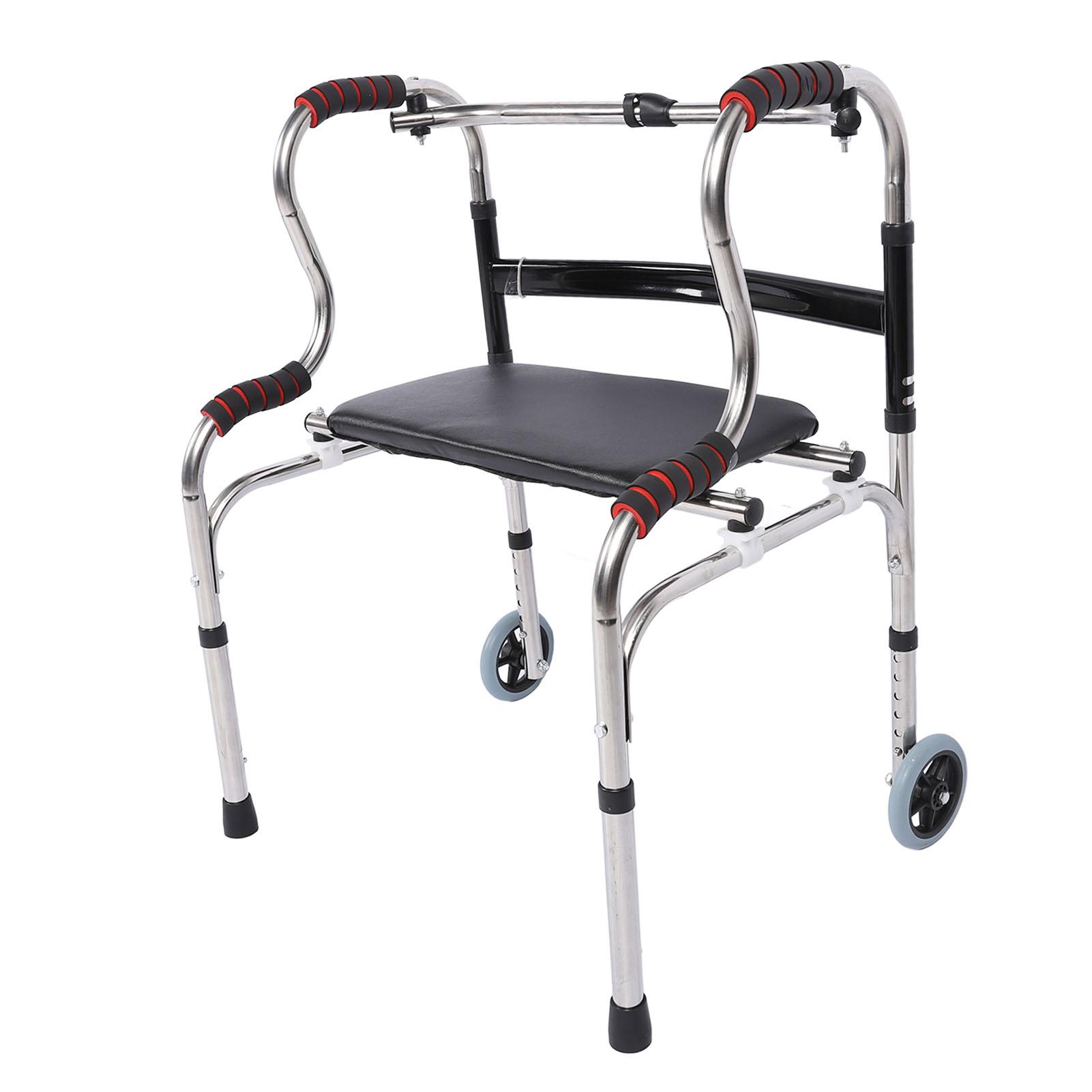 

Складные ходунки Stand Assist из нержавеющей стали с регулируемой высотой и передними колесами для ходьбы