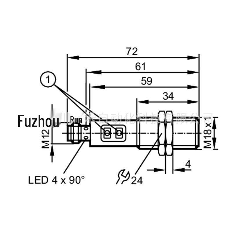 OGH502 Ifm Diffuse Photoelectric Sensor with Background Suppression, Threaded Design, New Original.