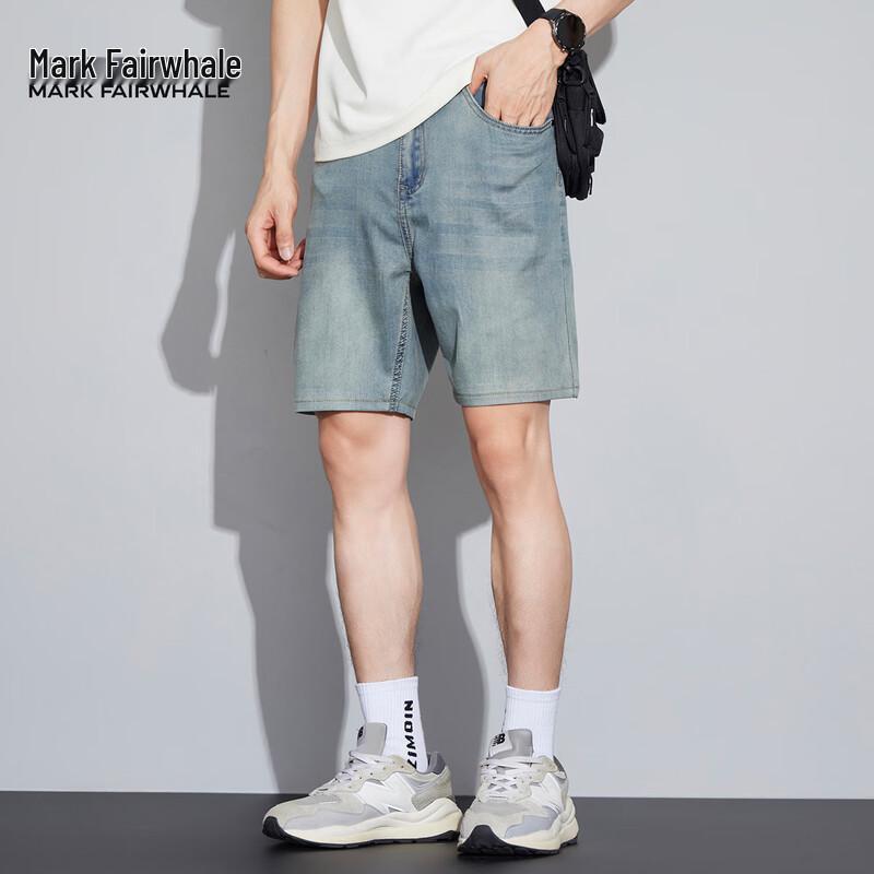 Mark Fairwhale Men s Ice Silk Straight Denim Shorts 33