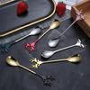 Deer Head Shape Stirring Spoon Multifunction Safe 304 Stainless Steel Spoon for Home
