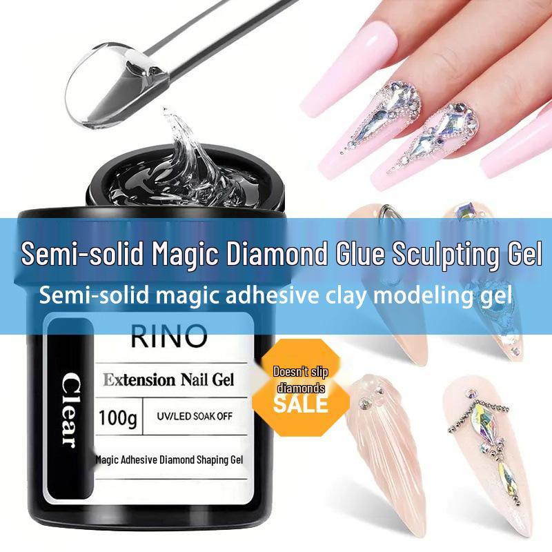 

Нетекучий полутвердый бриллиантовый адгезивный гель - Прочный, Нескользящий, Долговечный порошок Магическое зеркало 100ML Semi-Solid Magic Diamond Adhesive Gel