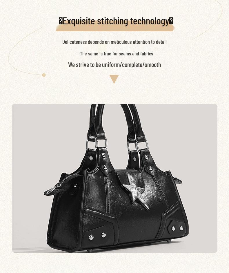 Discarded Star 2026 Y2K Punk Spicy Girl Motorcycle Underarm Shoulder Handbag