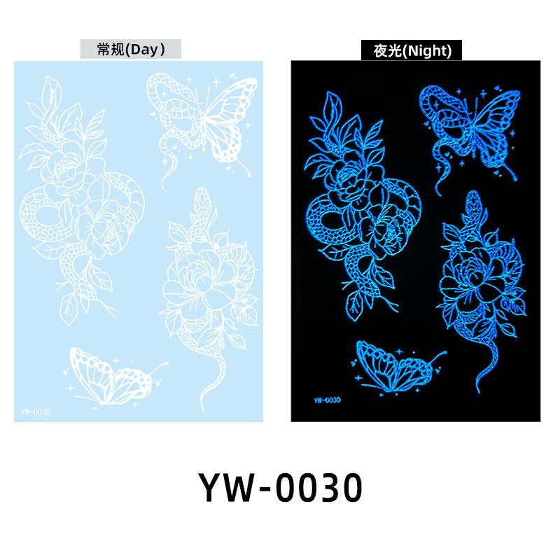 Glow In The Dark Indian Lace Tattoo Stickers - Henna Style Hand Body Art