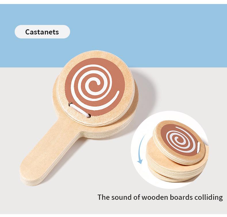 Orff 5-Piece Baby Music Set: Wooden Xylophone, Wind Chimes, and Soothing Instruments for Early Education.