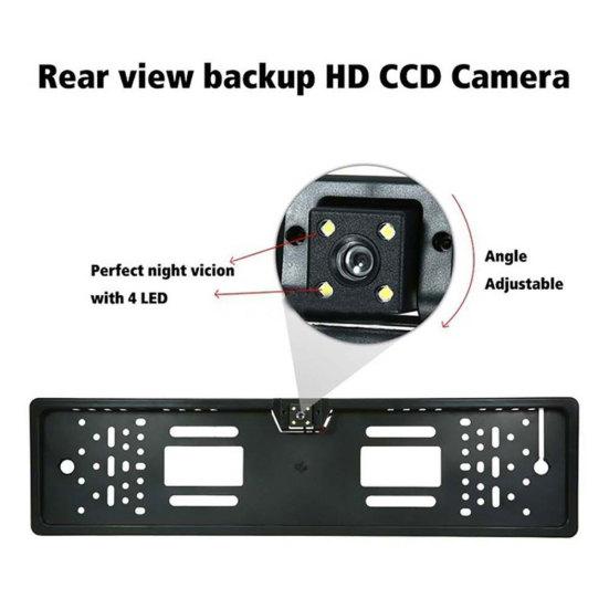 HD 1080P European Plate Frame Car License Rearview Reversing Night Vision Camera
