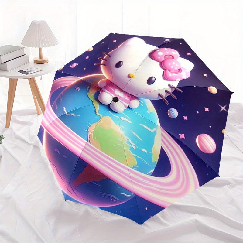1pc Hello Kitty Galaxy Adventure Umbrella with Plastic Handle,Suitable for All Seasons Home Travel Outdoor UmbrellaSanlio577