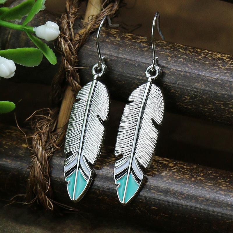 53 Styles Bohemian Vintage Tibetan Silver Geometric Drop Earrings For Women Ethnic Blue Stone Tassel Dangle Earrings Jewelry