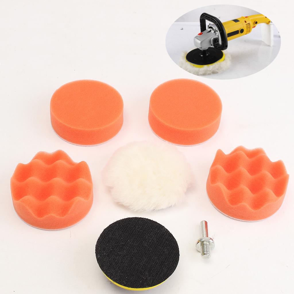7 PCs 125mm Gross Polishing Buffing Pad 3" flat sponge Car Polisher