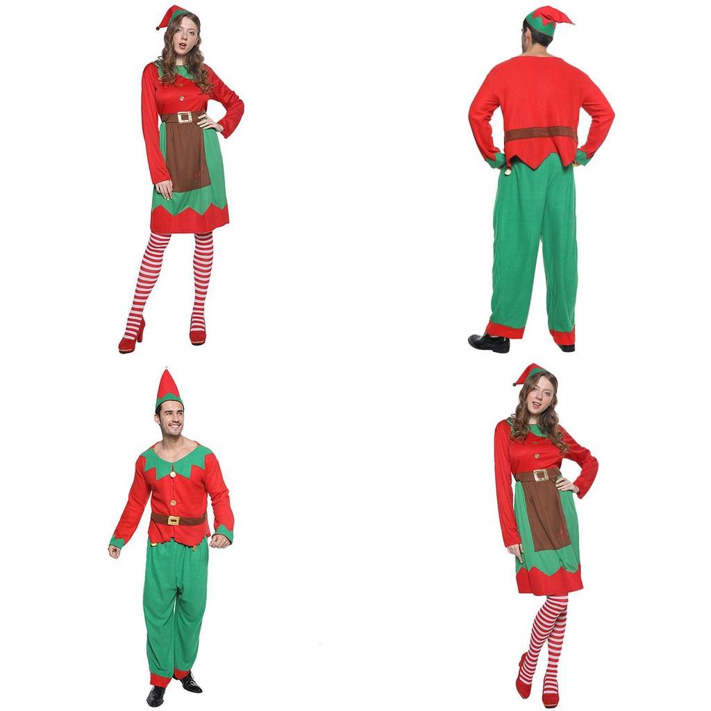 Christmas Elf Cosplay Costume Couple Outfits High Quality Polyester S/m/l