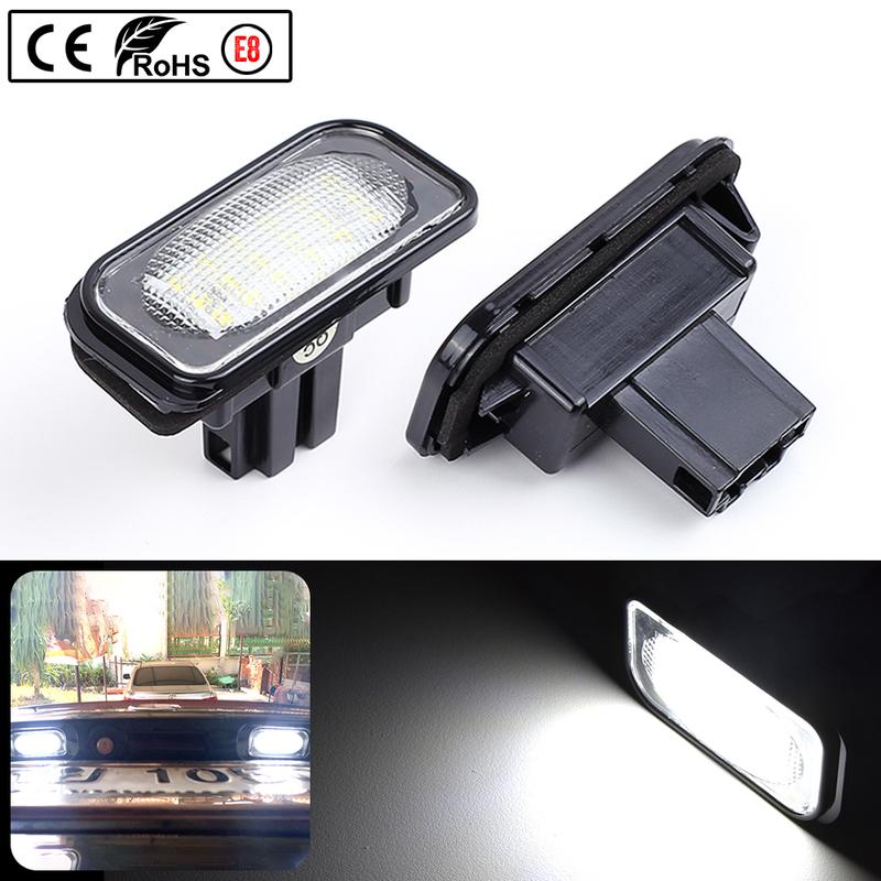 For Mercedes-Benz W203 4D Door Number lamp white 12V 2Pcs CanBus Error Free License Plate LED Light