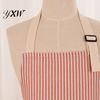 Kitchen Tool Storage Apron Cotton Linen Striped with Pocket Breathable Waterproof Oil-proof Bib Adjustable Men Women Chef Cooking Baking Sleeveless