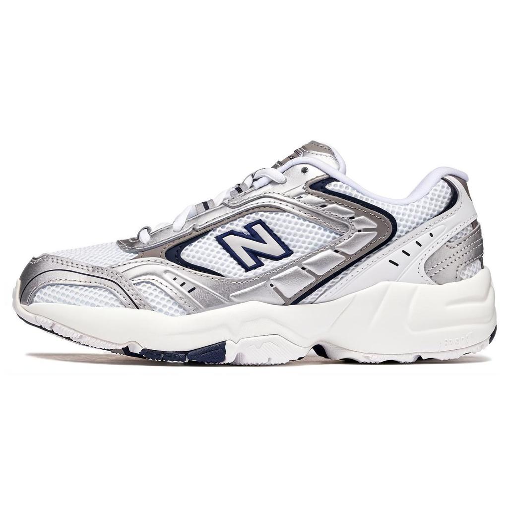 New Balance NB 452 Retro Vielseitige Dämpfung Rutschfest Langlebig Low-Top Freizeitlaufschuhe Damen Sneaker Weiß Silber WX452SA