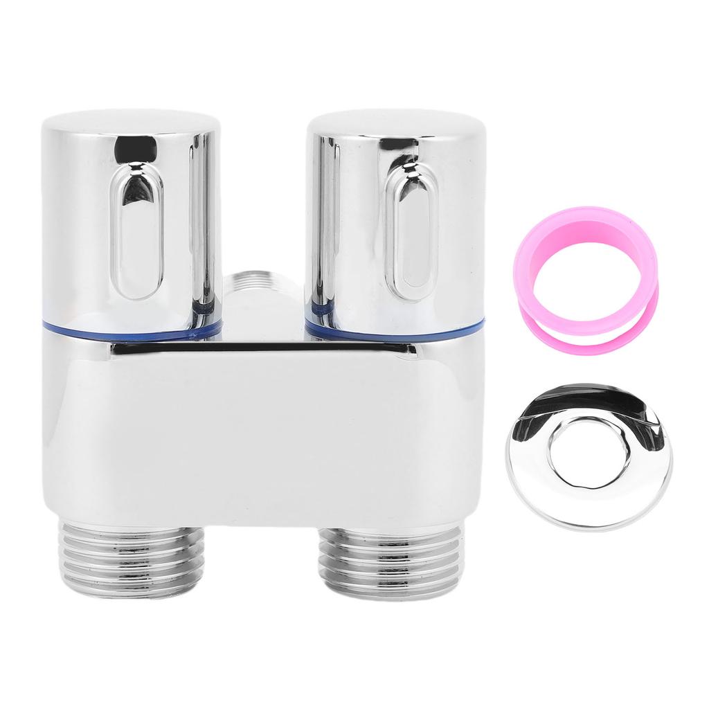 1 In 2 Out Angle Valve G1 2 Male Thread Double Control Metal Angle Valve for Bathroom Toilet Bidet Balcony