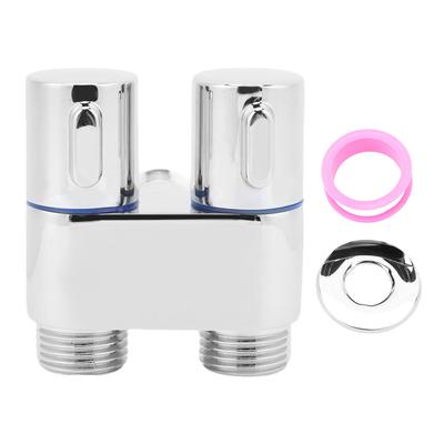 Válvula de Ángulo 1 Entrada 2 Salidas Rosca Macho G1/2 Doble Control Válvula de Ángulo Metálica para Baño Inodoro Bidé Balcón