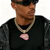 European and American Alloy Sexy Bite-shaped Lips Hip Hop Personalized Creative Pendant Hip Hop Cuban Chain Necklace