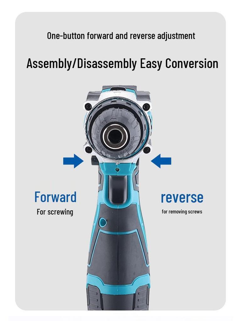 12V Rechargeable Handheld Drill & Screwdriver Set with Two-in-One Lithium Battery