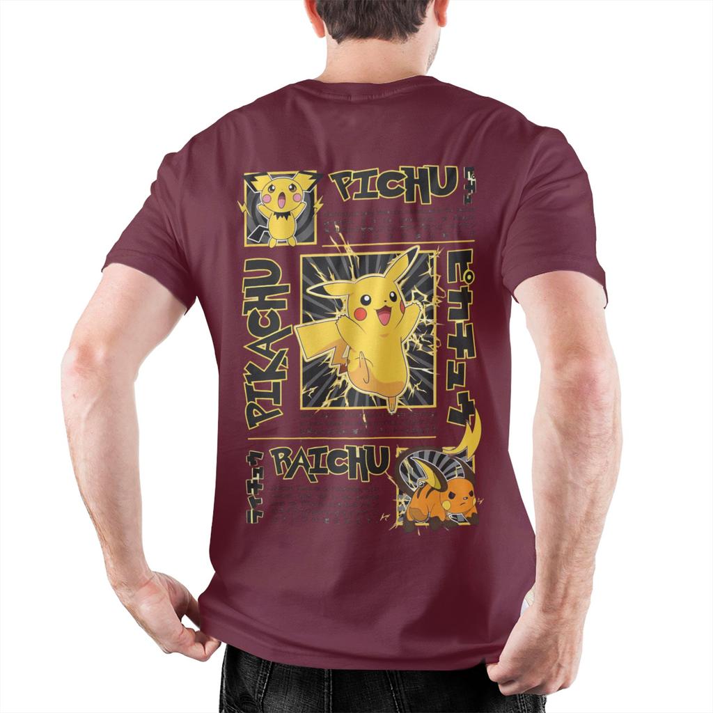 Retro Raichu T Shirt Men's Crewneck Short Sleeve Tops Shirts Summer Tops