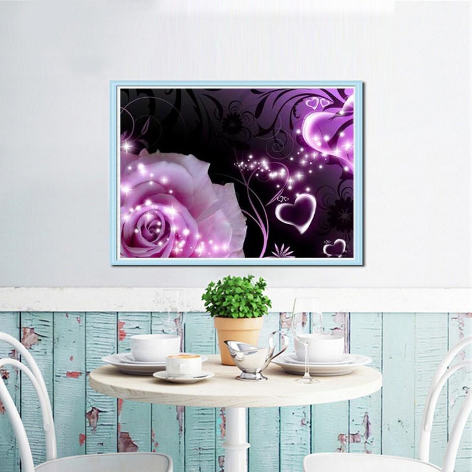 Diamond Painting Love And Flower Rhinestone Diamond Embroidery Cross Stitch