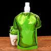 Foldable Water Bottle 500ml BPA Free Reusable T-shirt Shaped Water Pouch Portable Leak-Proof Drinking Bottle Hiking Camping Travel