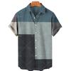 Geometric Pattern Short Sleeve Shirt, Casual Breathable Daily Wear