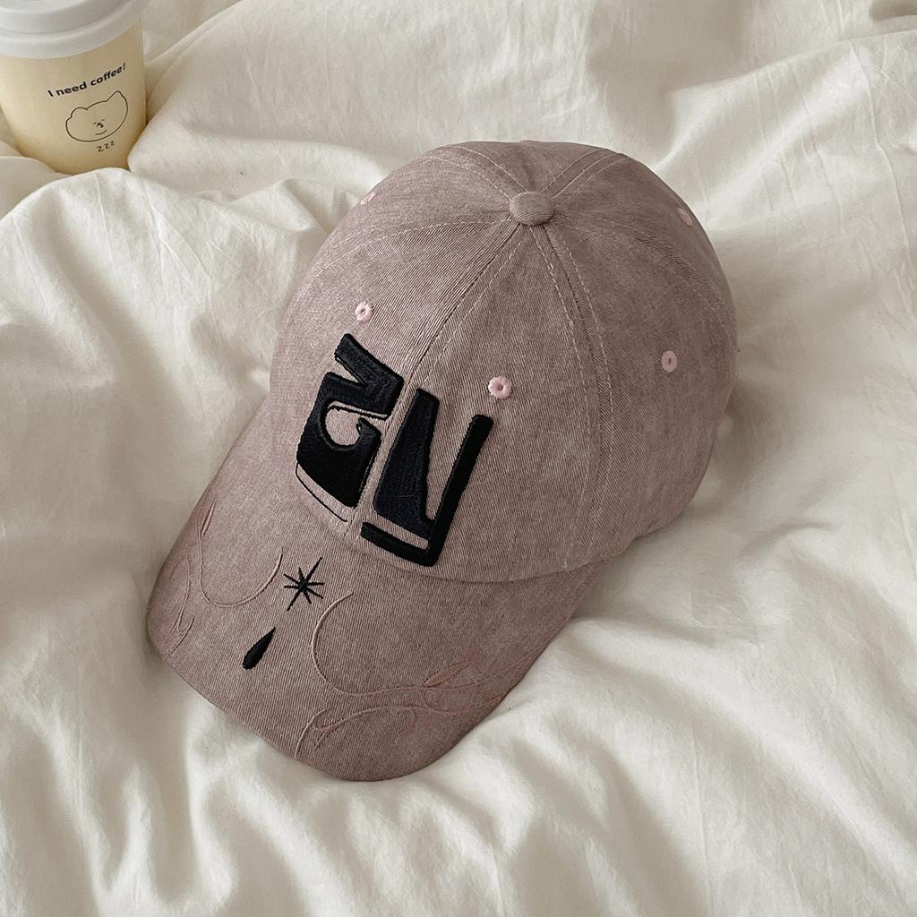 Fashion Hat American alphabet embroidered baseball cap new retro washed old cap men's versatile sun hat children