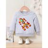 Kids' Cartoon Spaceship Applique Crew Neck Sweatshirt -Regular Fit Under - Casual Spring/Fall Active Pullover