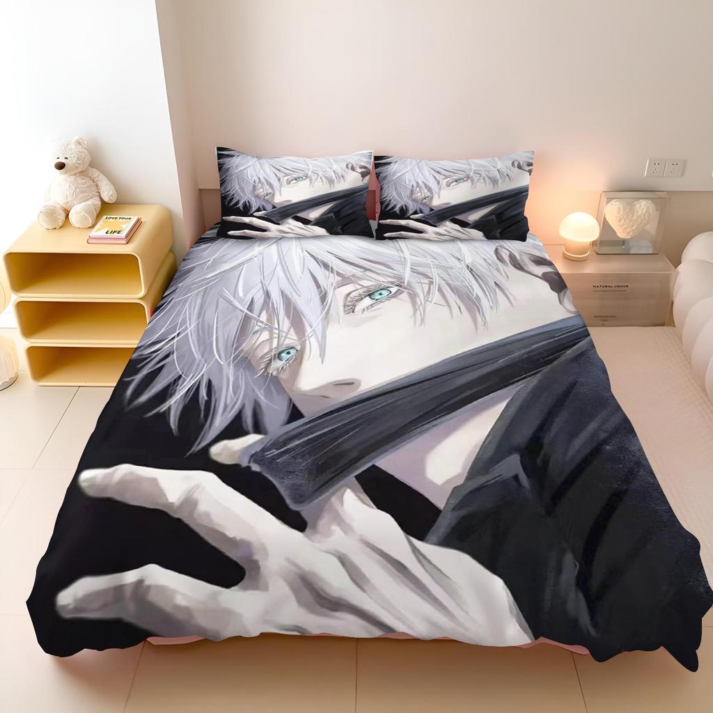 Set da letto Jujutsu Kaisen Famoso anime giapponese Set copripiumino Piumino Biancheria da letto Singolo Matrimoniale King Taglia Singola Dropshipping