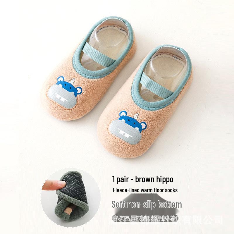 Children's Non-Slip Velvet Lined Warm Floor Socks for Toddlers - Indoor Use, Spring To Winter