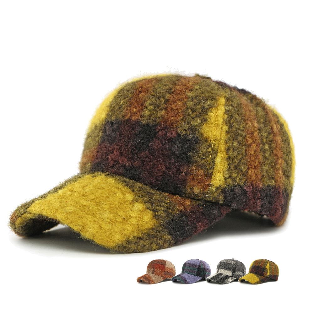 Autumn Winter Warm High Top Cap Men Women Plush Hard Top Baseball Cap