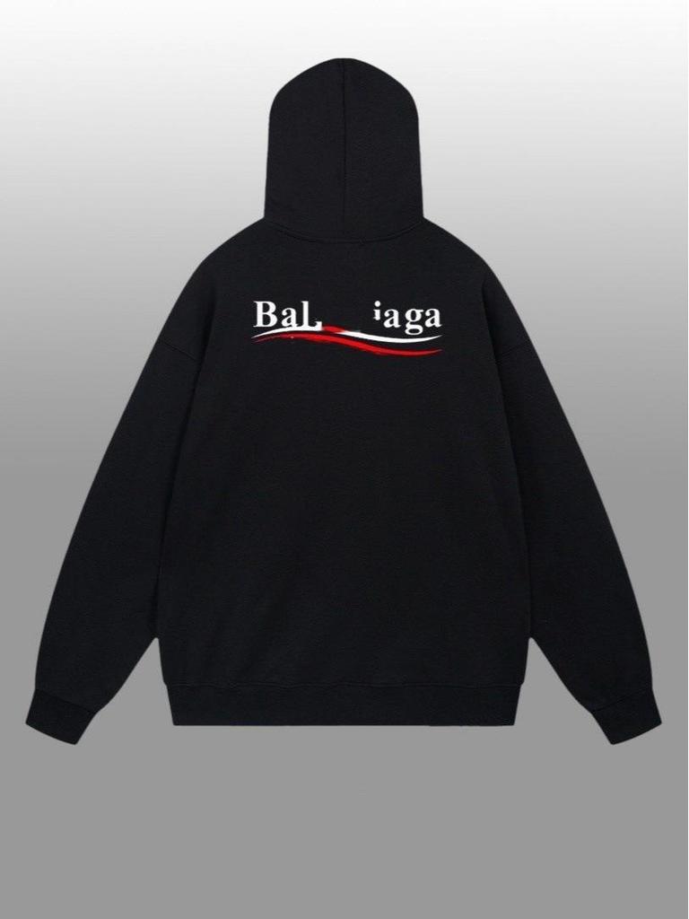 B Family Paris 25SS Classic Cola Wave Print Hoodie for Men & Women