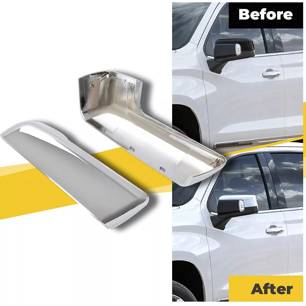 Mirror Covers Chrome Sliver For Chevy 2019-24 For Sierra 1500 For GMC #84328137